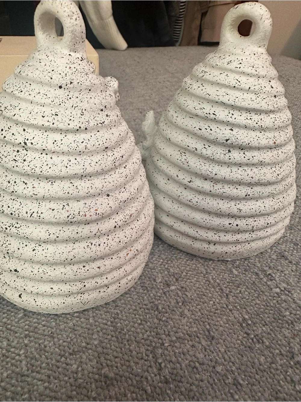 Ashland Speckled White Ceramic Decorative Bee Hive - Picture 2 of 4
